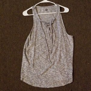 Grey lace up tanktop